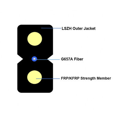 12 핵심은 광섬유 케이블 FTTH 하락 LSZH G657A1을 강화했습니다